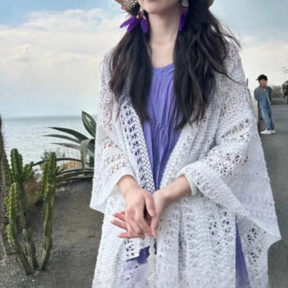 Crosa - Vintage Boho Knit Cardigan Cover-Up