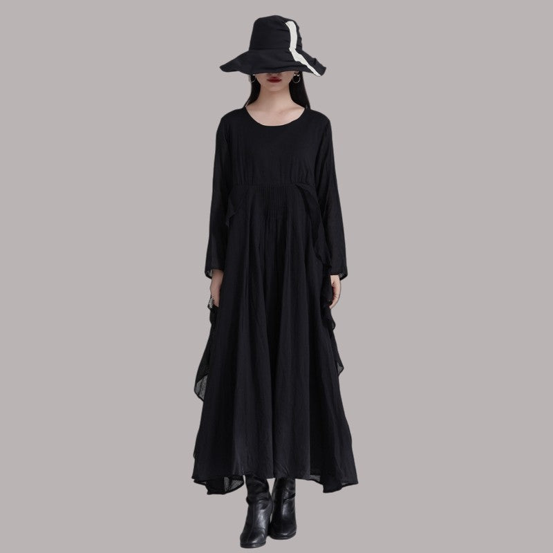 Lace-Trimmed Loose Dress