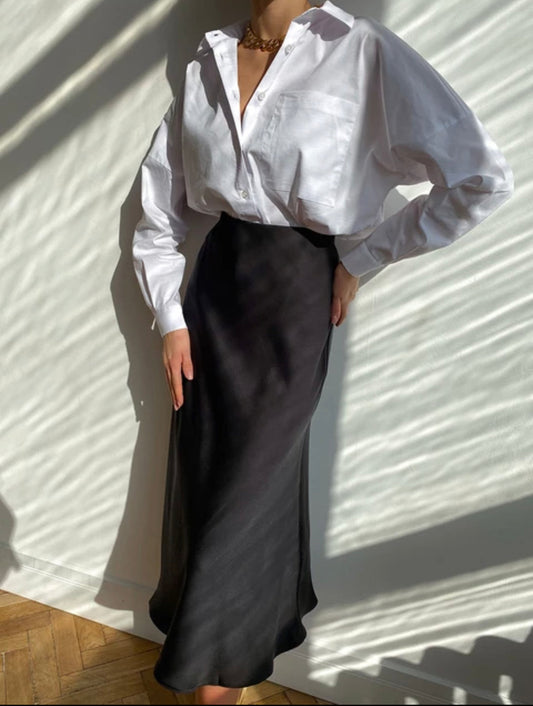 Satin Midi Skirt
