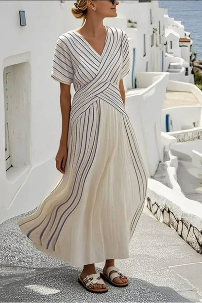 Loose Striped Print Dress