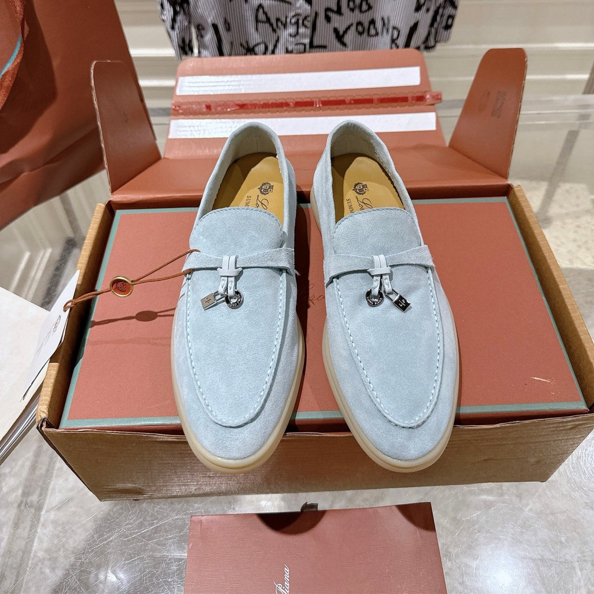 LP Summer Charms Walk Loafers Light Blue Suede 565862