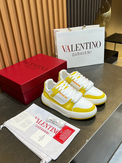 VT 25S Couple Sneakers White Yellow Calfskin 563109