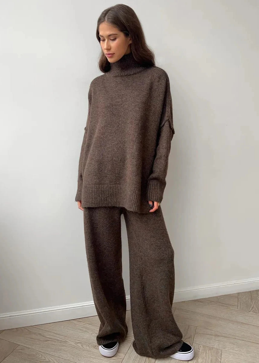 Oversized Knit Sweater and Pants Set in Soft Knit