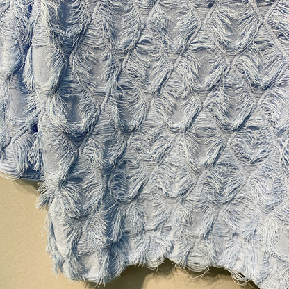 CC SS26 Feather-Trimmed Chiffon Top Light Blue Chiffon 350966