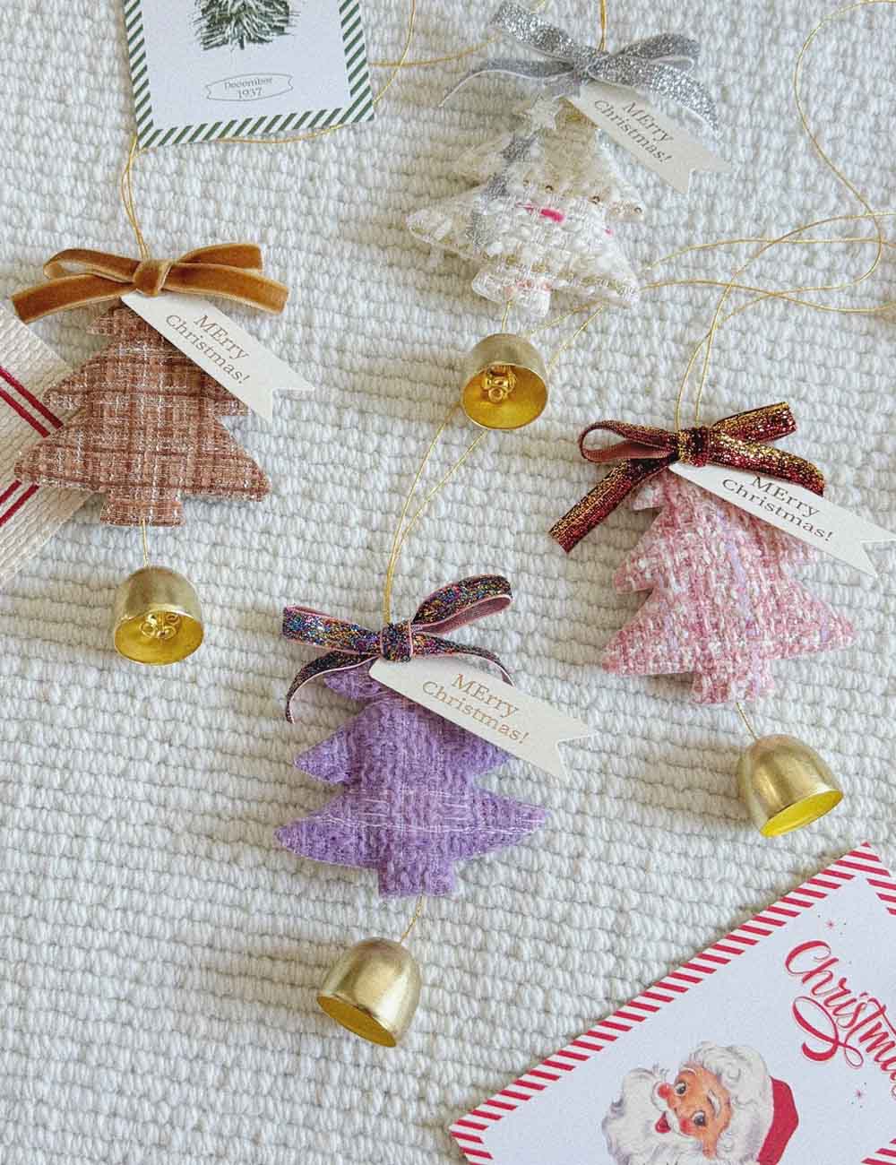 Cute Handmade Christmas Tree Bell Wall Hanging