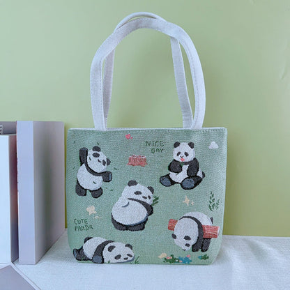 Cosbai - Green Panda Tote Bag - 4 Convenient Sizes