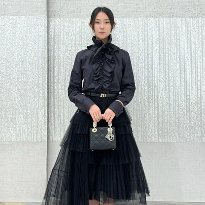 DIOR 25S PLEATED LACE SHIRT 703