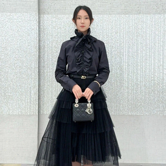 DIOR 25S PLEATED LACE SHIRT 703