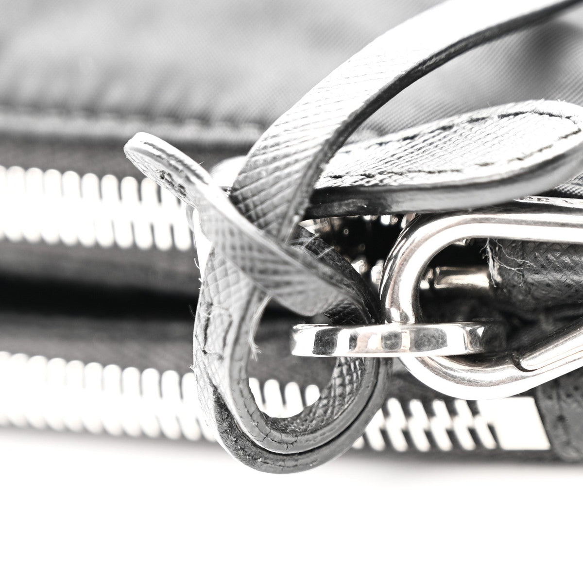 Re-Nylon Saffiano Re-Edition 2000 Double Zip Crossbody Bag Black