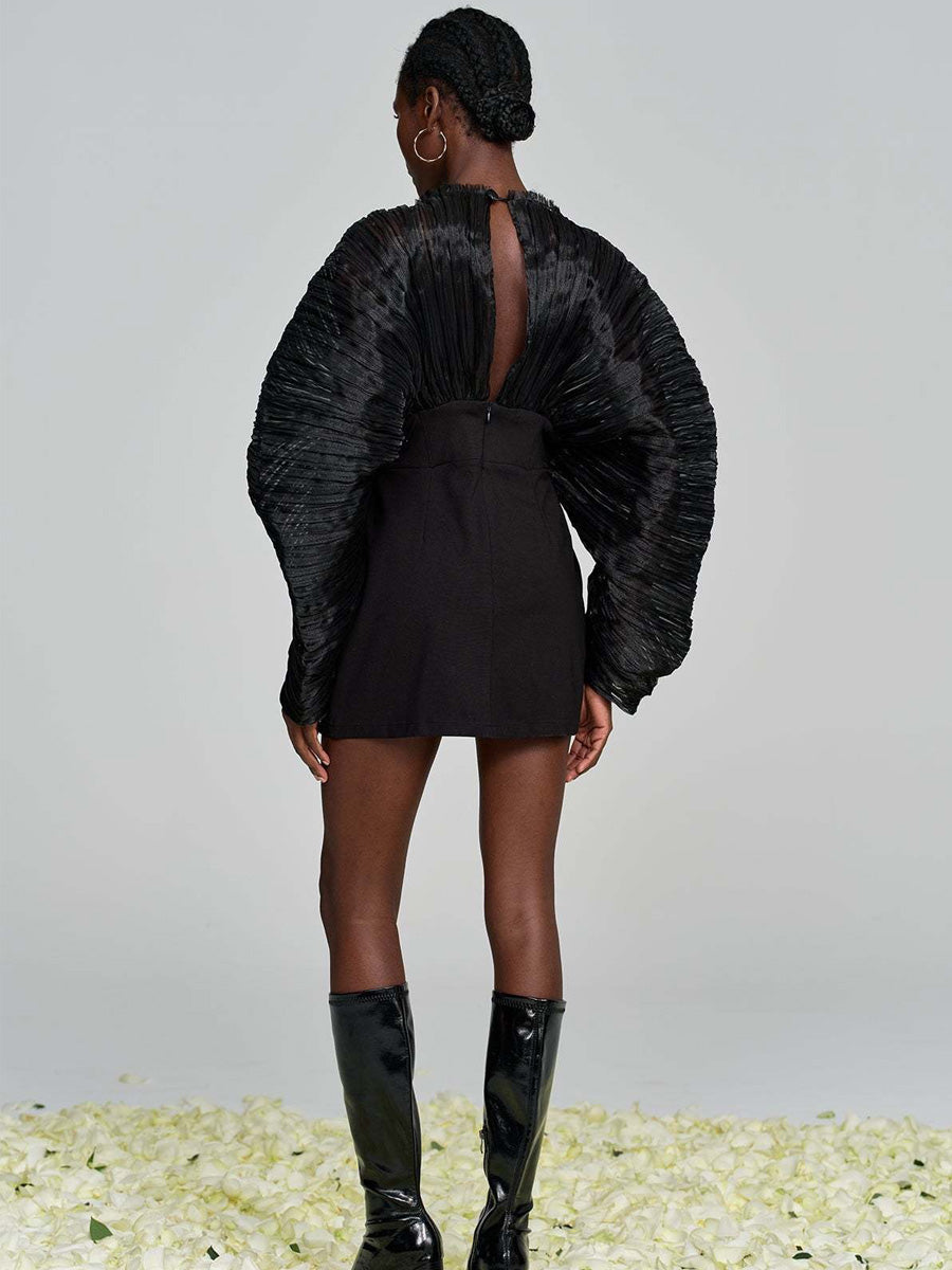 Kalina Mesh Ruch Mini Dress