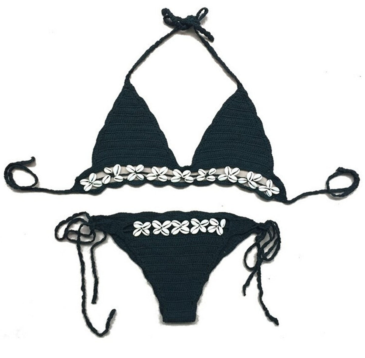 Ladies Crochet Swimsuit Shell Bikini Set