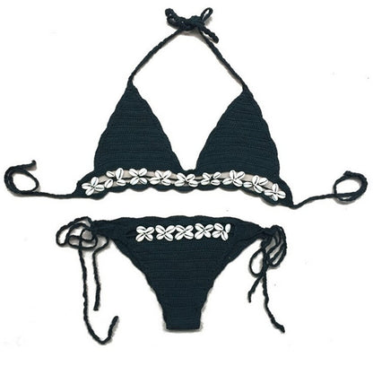 Ladies Crochet Swimsuit Shell Bikini Set