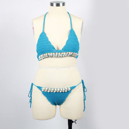 Ladies Crochet Swimsuit Shell Bikini Set
