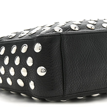 Pebbled Sport Calfskin Studded Elena Black