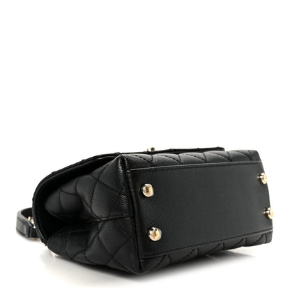 Caviar Quilted Extra Mini Coco Handle Flap Black