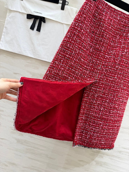 CC Runway Skirt Red Tweed 344793