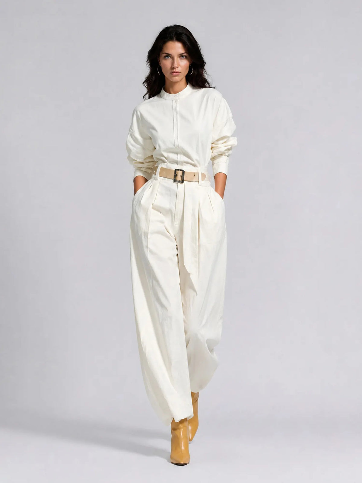 Brooklyn Simple Style Loose Long-sleeved Two Piece Set