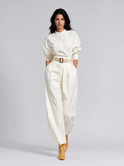 Brooklyn Simple Style Loose Long-sleeved Two Piece Set