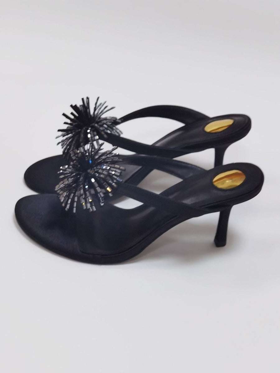Katherine Rhinestone Floral Crystal Stiletto Sandals