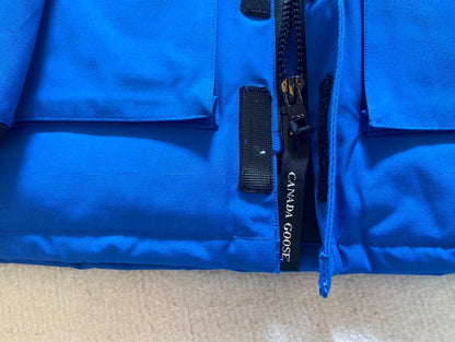 Canada Goose Children Jacket Wolf Fur Blue Polyester Cotton