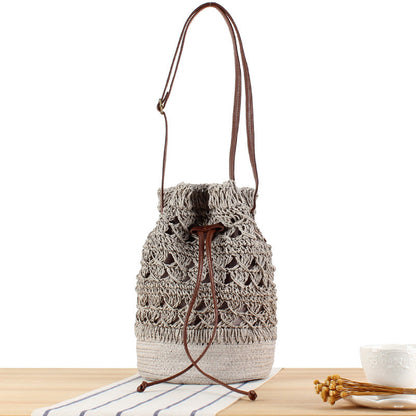 Crochet Market Bag Hollow Bucket Woven Bag