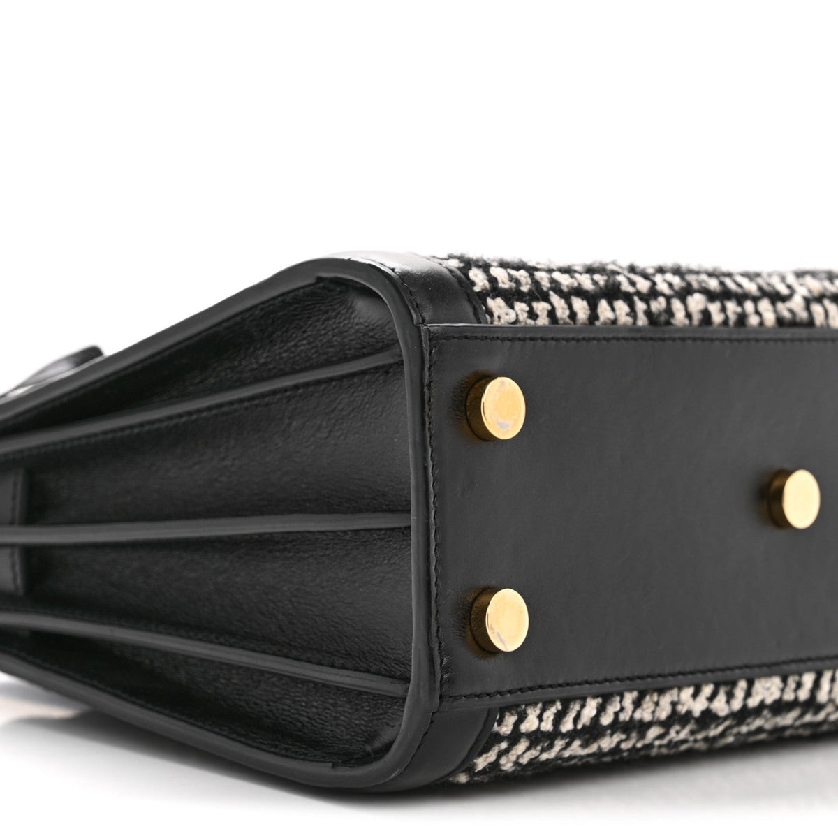 Tweed Houndstooth Nano Sac De Jour Black