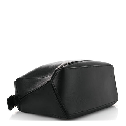 Calfskin Small Puzzle Edge Bag Black