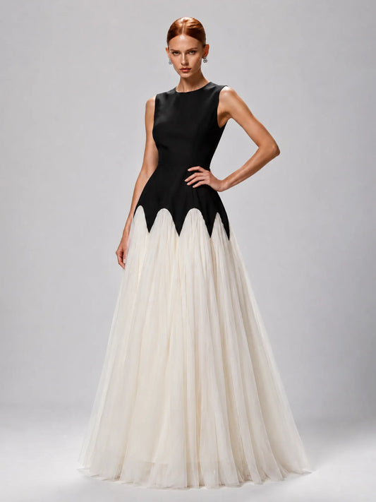 Sienna Pleated Panel Sleeveless Midi Dress