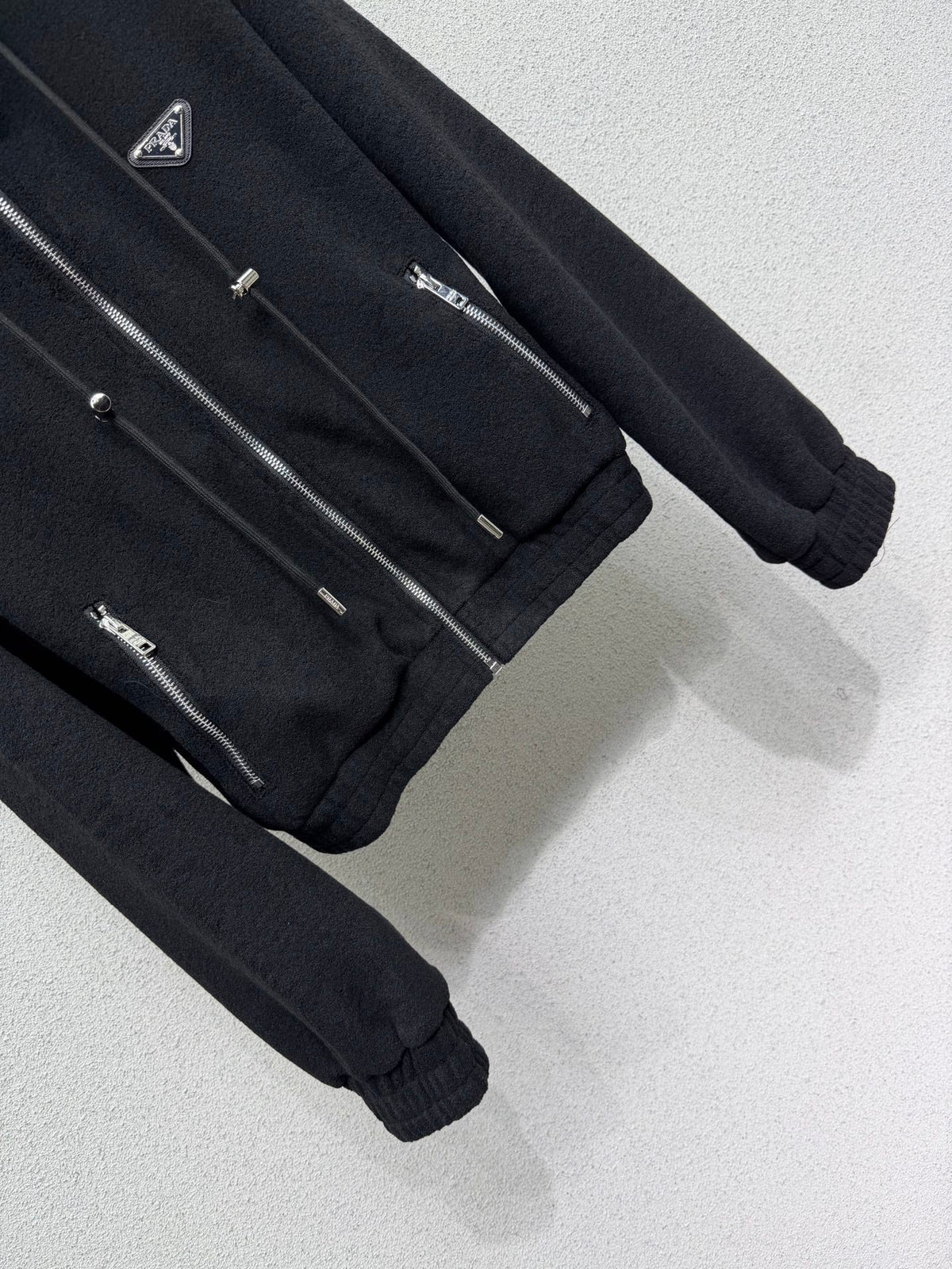 Prada Set Hooded Black Fleece 340651