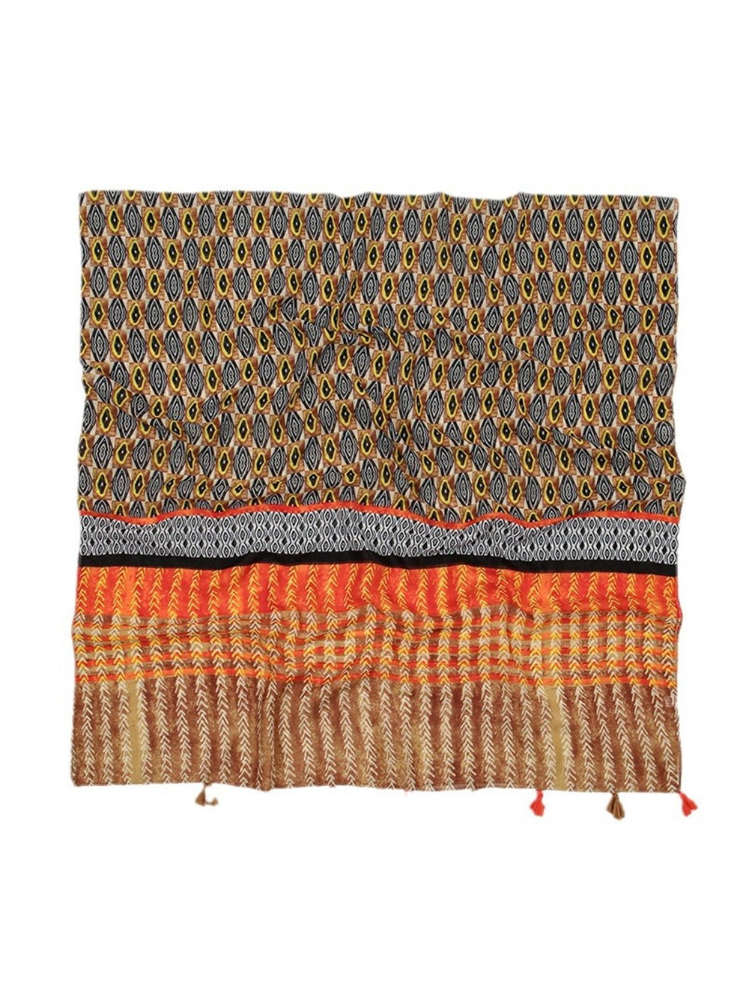 Scarvii - Retro Printed Fringed Scarf Shawl