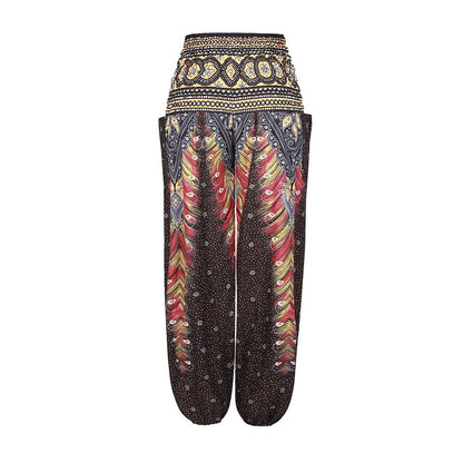 National Style Nepal Dot Seaside Loose Wide-Legged Casual Pants Fitness Exercise Yoga Lantern Pants Women 2