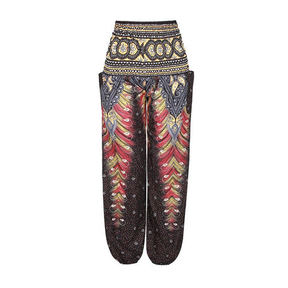 National Style Nepal Dot Seaside Loose Wide-Legged Casual Pants Fitness Exercise Yoga Lantern Pants Women 2