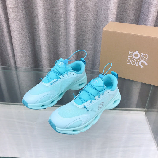 Loewe 2025 x On Cloud Solo Running Sneakers Blue Nylon Calfskin 597427