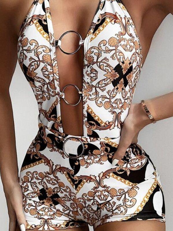 Summer New Sexy Print One-Piece Swimsuit