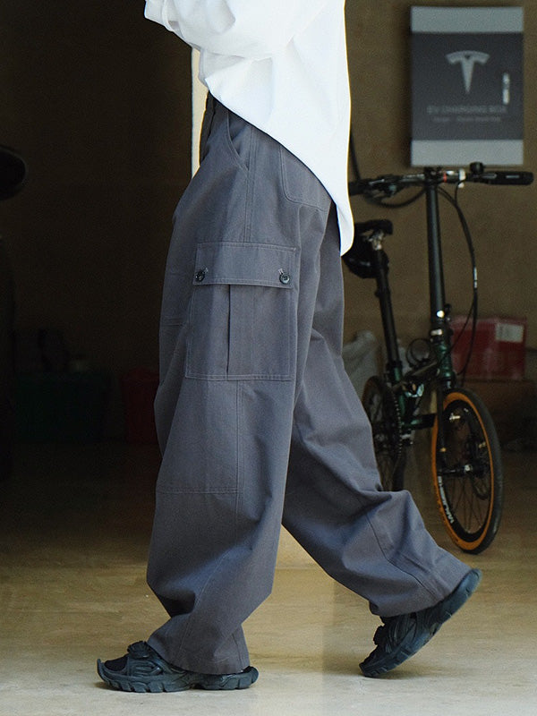 Leisure Fashion Wide Leg High Waisted Solid Color Pants