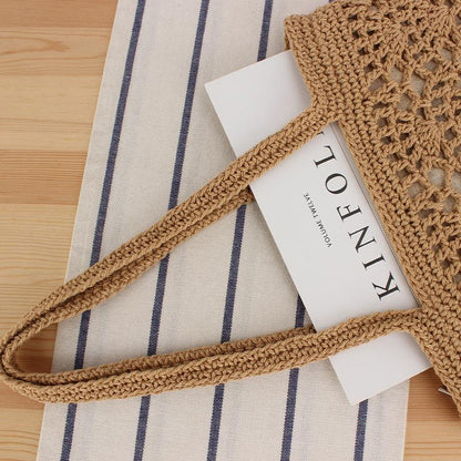 Crochet Market Bag Crocheted Single Shoulder Weave Bag