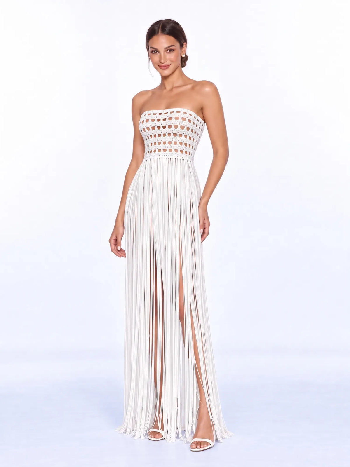 Melinda Crochet Fringe Maxi Dress