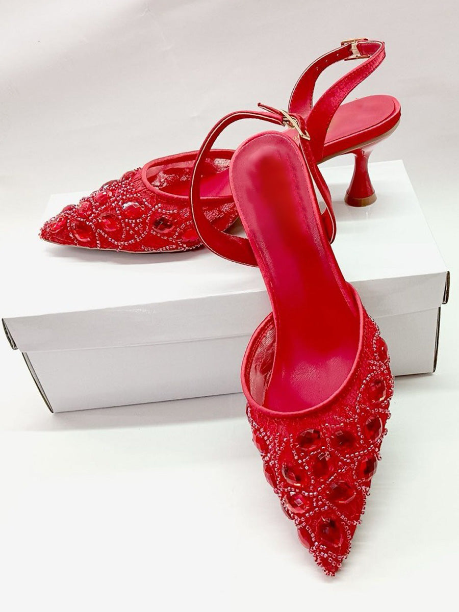 Heidi Colorful Rhinestone High Heels