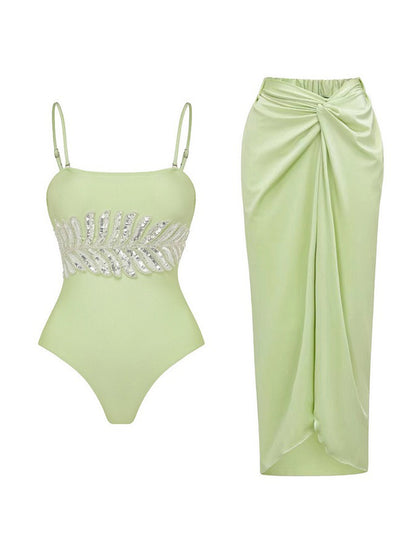 Arwen Sequin Embroidered Swimsuit Set