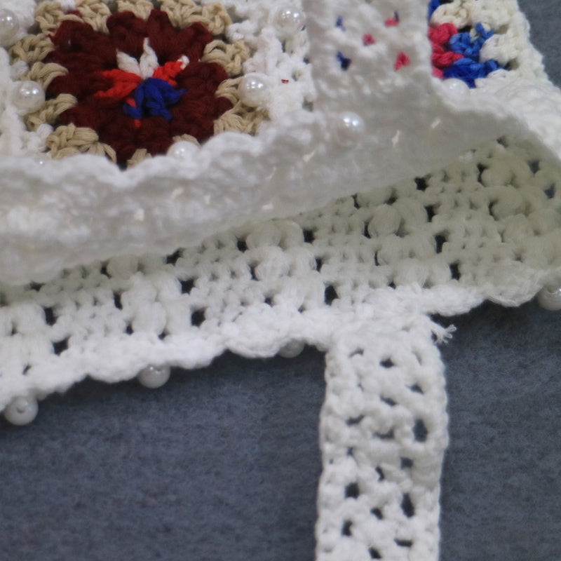 Crochet Granny Square Bag Hand Hook Hollow Bag