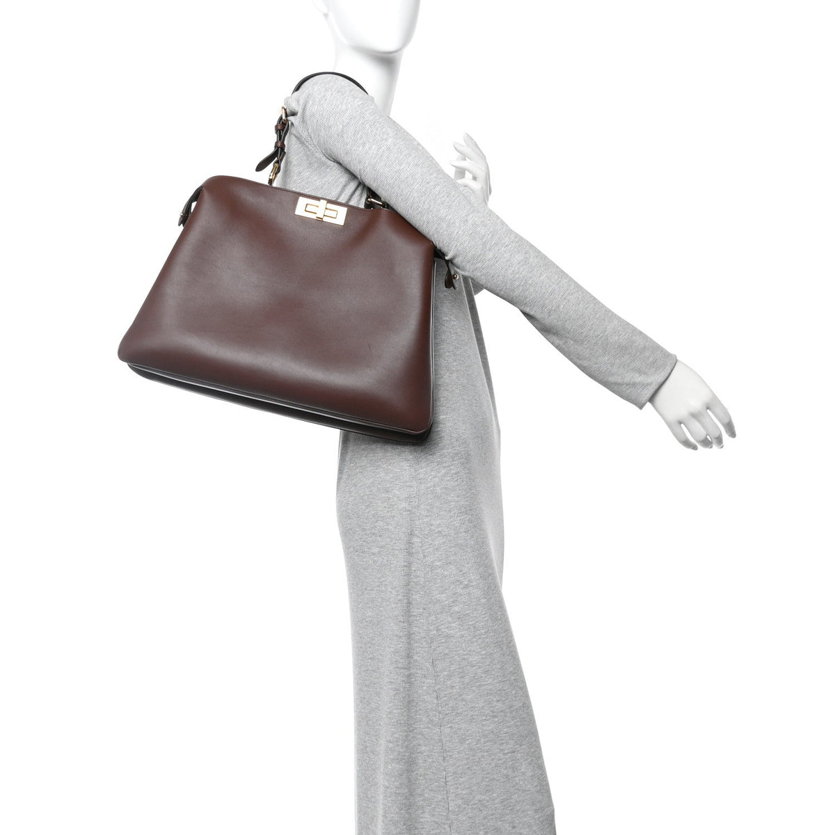 Vitello Large Soft Peekaboo Mogano
