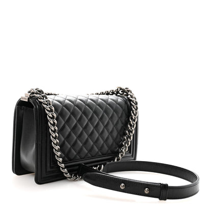 Caviar Quilted Medium Boy Flap Black
