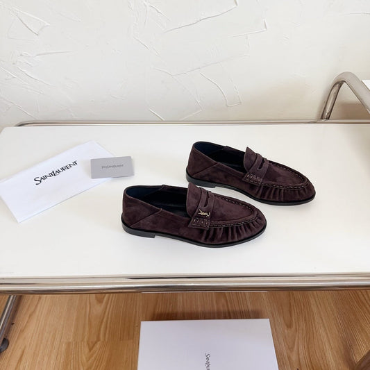 YSL Le Loafer Supple Coffee Suede