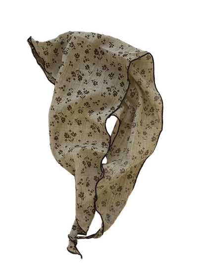 Scarvii - Triangular Headscarf with Small Floral Patterns