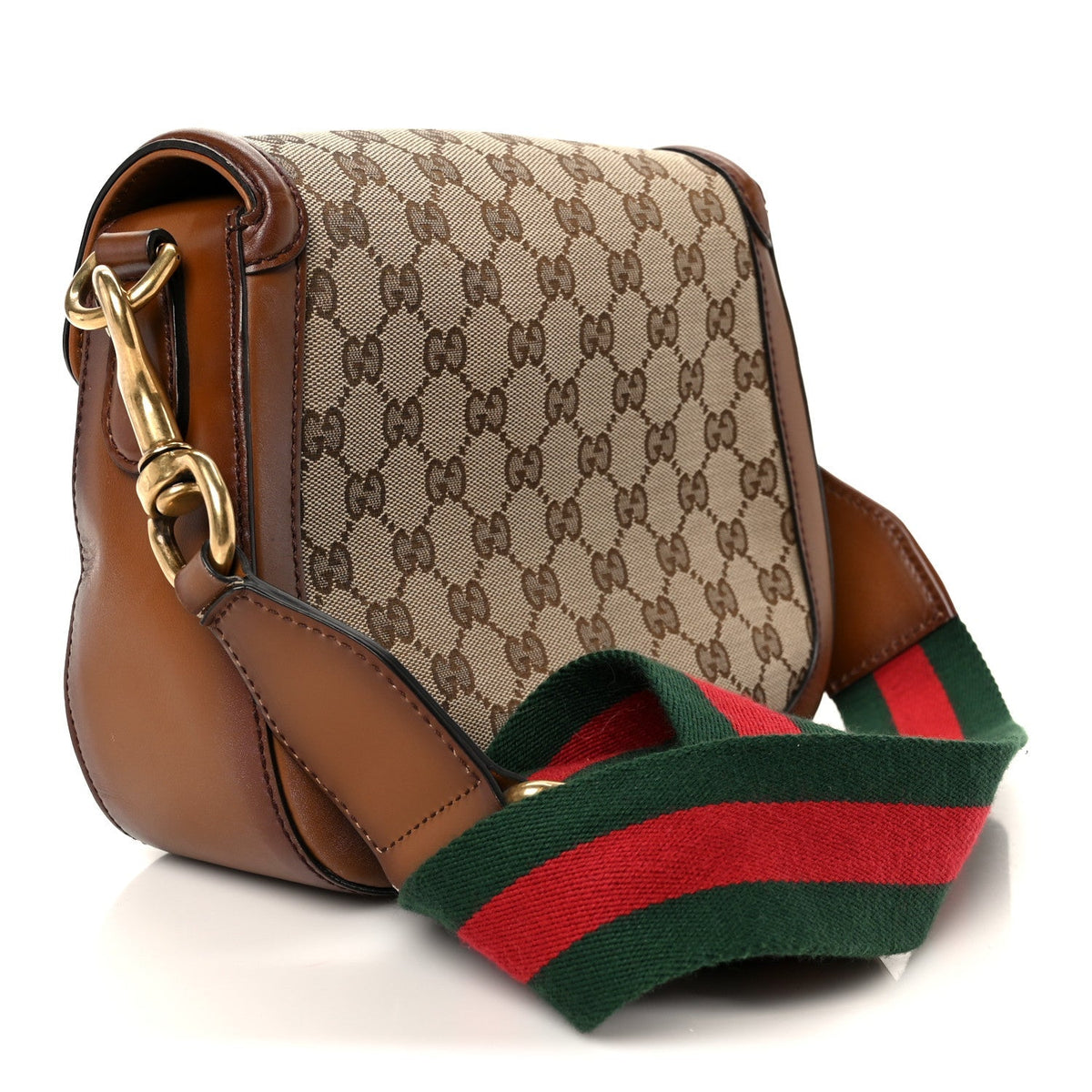 Monogram Medium Lady Web Shoulder Bag Beige Cuir