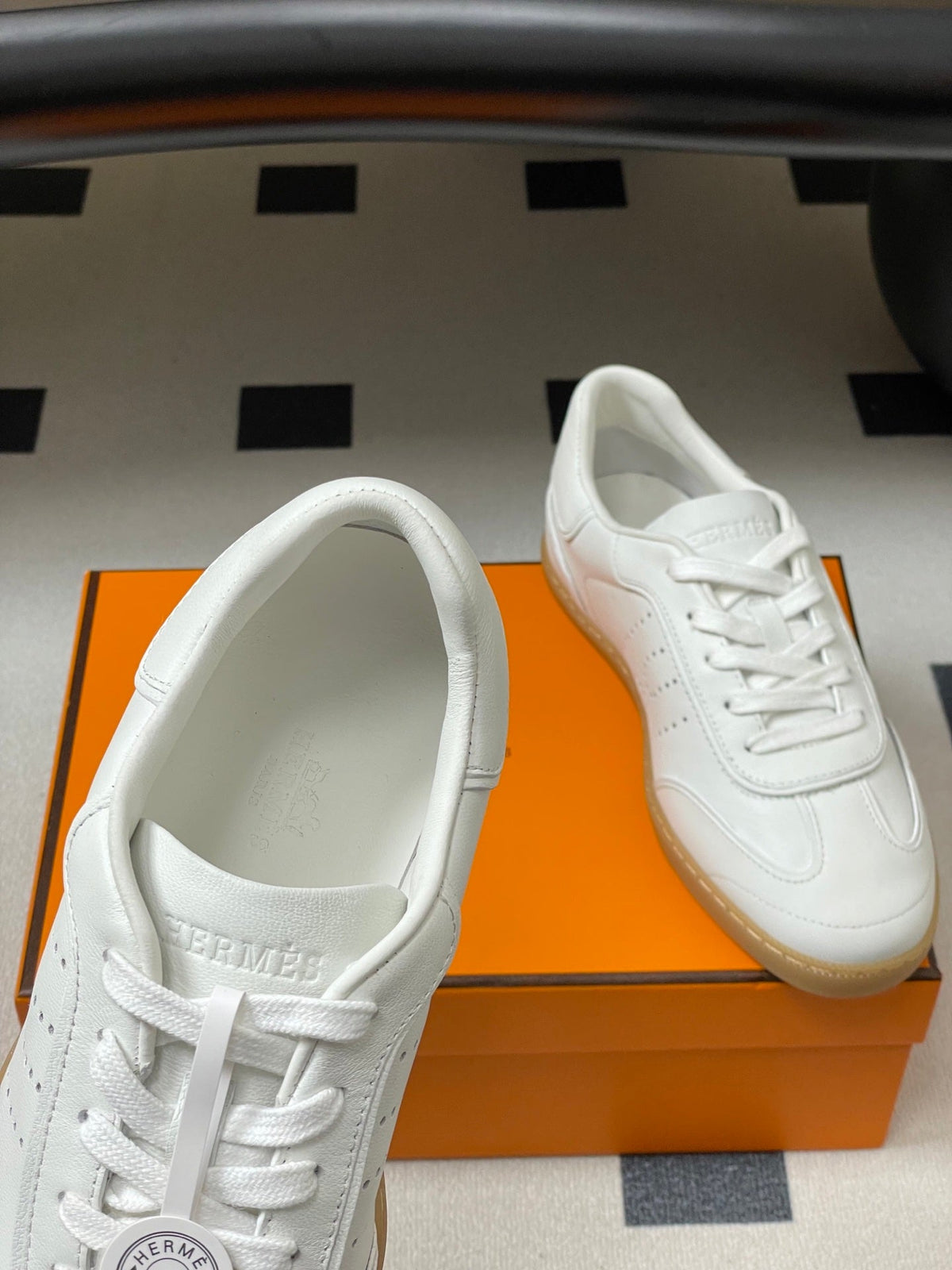 Hermes 26 Match Sneakers White in Calfskin 594340