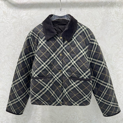 Burberry 25 Quilted Cropped Jacket Multicolor Cotton
