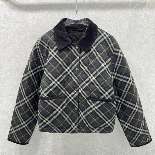 Burberry 25 Quilted Cropped Jacket Multicolor Cotton