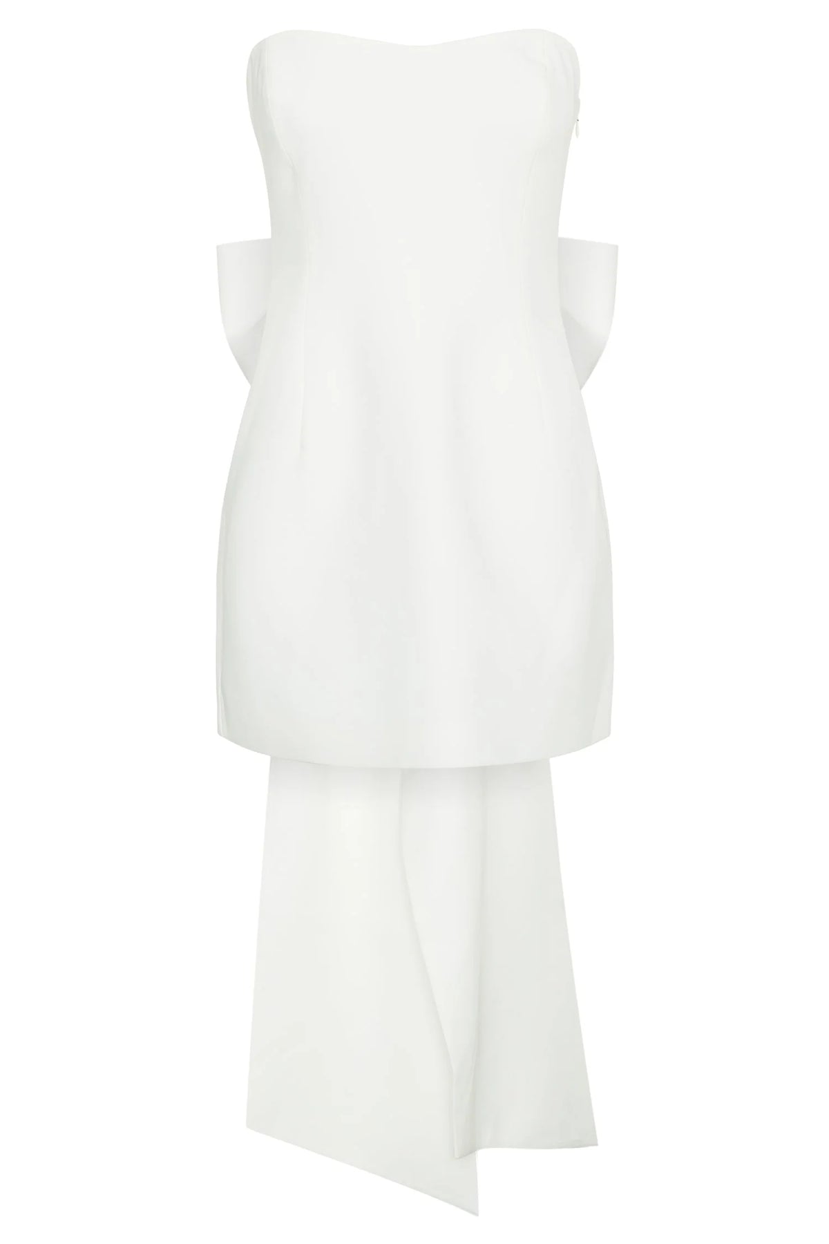 Meredith Strapless Bow Mini Dress - White