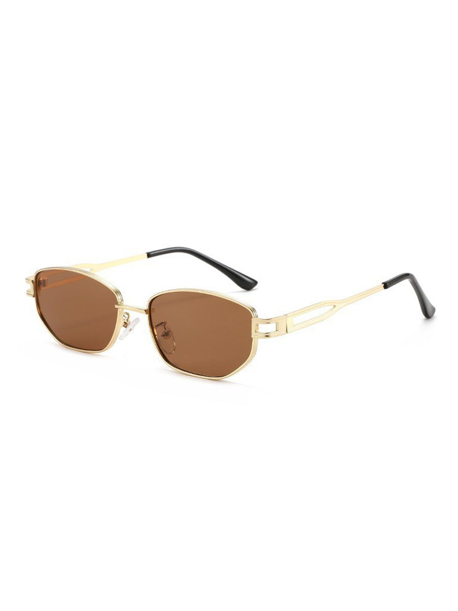 Calliope Metal Rhombus-Frame Sunglasses